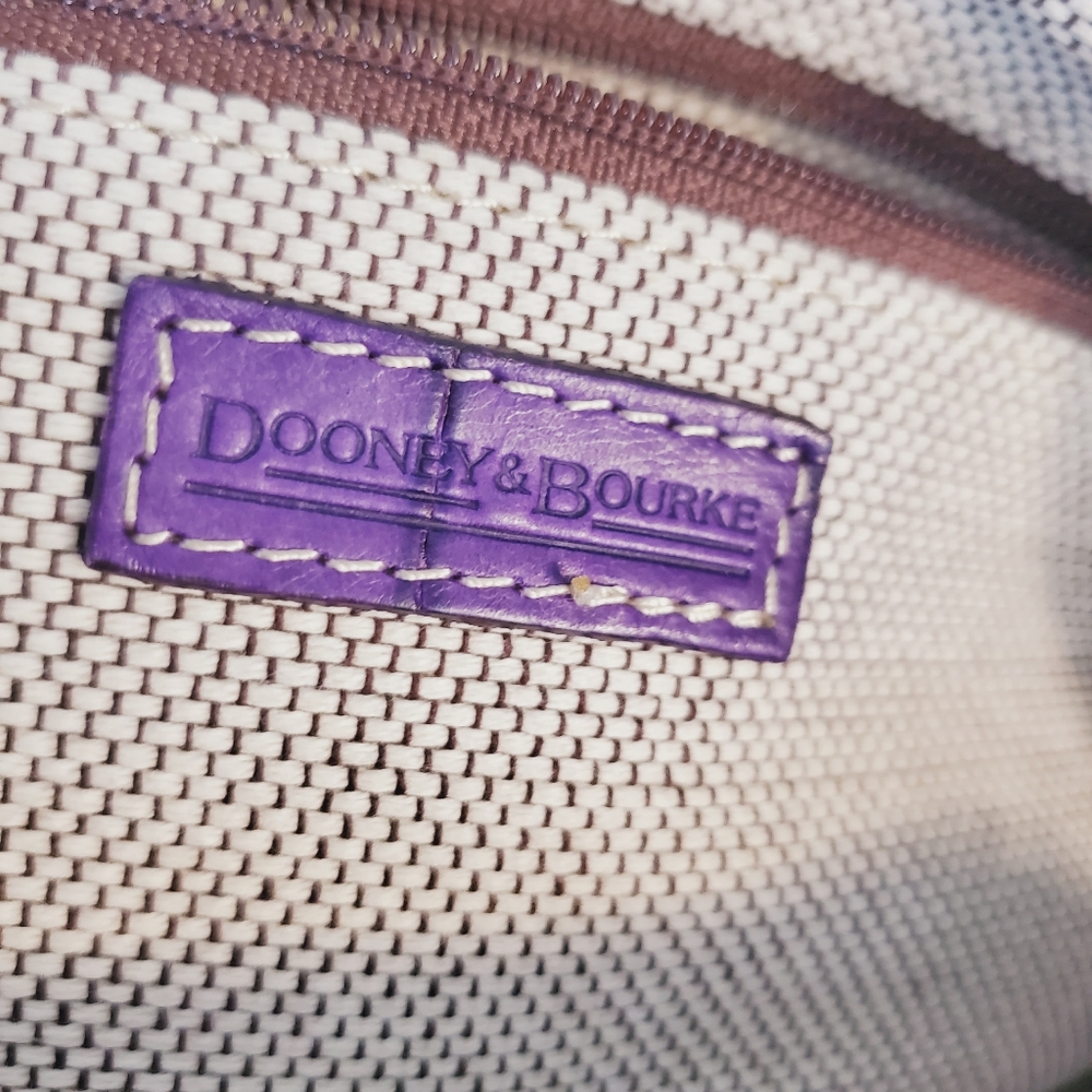Dooney & Bourke Nile Collection Bowler Croc Leather Embossed Barrel Bowling Bag - Picture 12 of 15